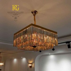 لوستر مربع کریستالی