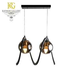 لوستر مولکولی 2 شعله طرح مارپیچ