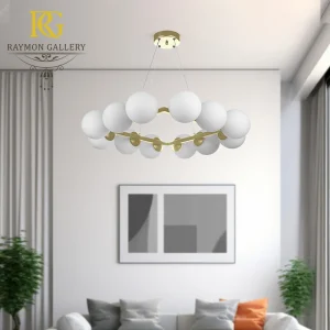 لوستر مولکولی 12 شعله طرح مربع