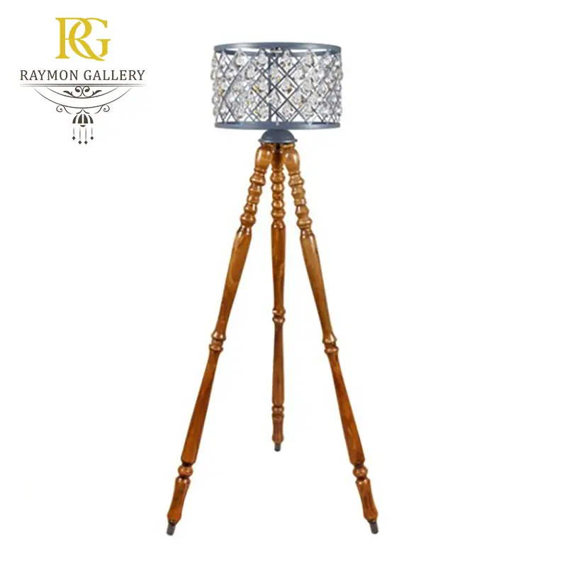 آباژور کنارسالنی پایه چوبی طوسی