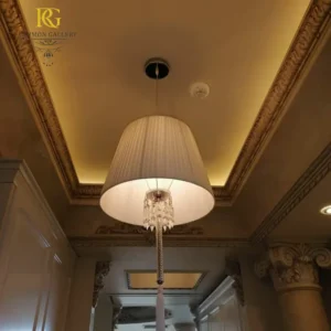 لوستر مدرن تک شعله باکارا با شید پارچه ای