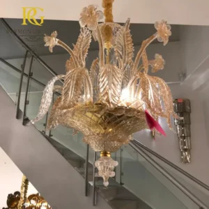 لوستر لنتر مورانو عسلی کریستالی 