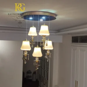 لوستر مورانو اویزی چند شاخه سقفی دست ساز