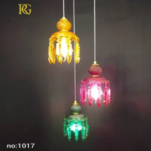 لوستر آویزی باکارات 3 تایی رنگی