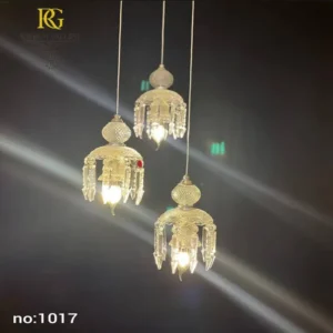 لوستر آویزی 3 شاخه مدرن با کریستال وارداتی