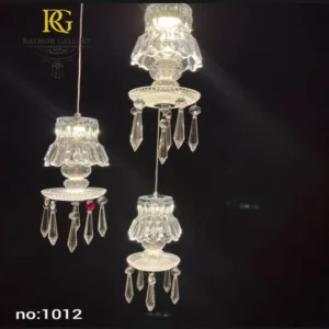 لوستر آویزی باکارا بلوری 3 تایی
