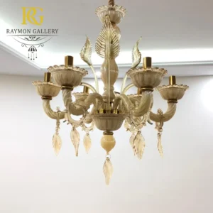 لوستر دودی مورانو واردتی برگ های دست ساز