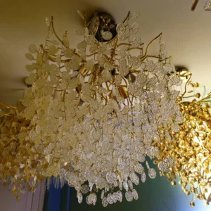 لوستر درختی وارداتی شاخه سکه ای بلوری