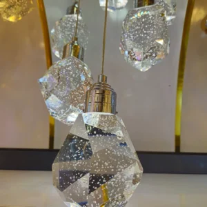 لوستر آویز مدرن کریستالی تراش‌چندوجهی