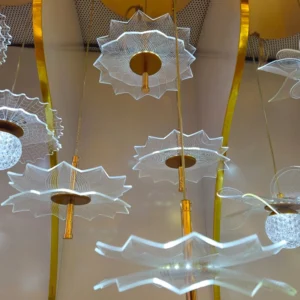 لوستر آویز فانتزی طرح نیلوفر وارداتی