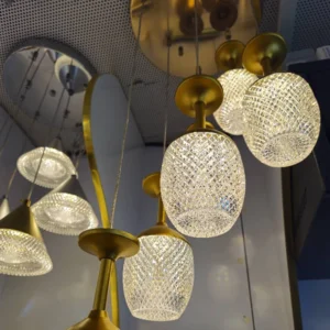 لوستر مدرن وارداتی بیضی طلایی