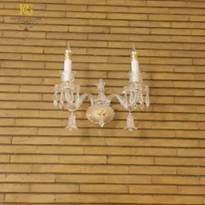 دیوارکوب 2 شعله بلوری باکارات سبک کلاسیک