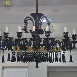 لوستر باکارات مشکی خطی طراحی جدید