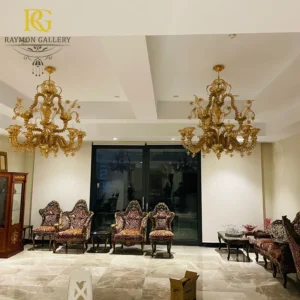 لوستر طلایی چند طبقه لوکس سبک مورانو کلاسیک