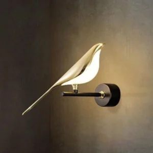 دیوارکوب دکوراتیو طرح پرنده سفید طلایی