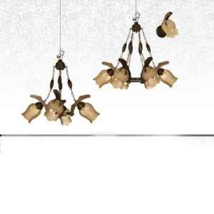 لوستر مدرن چوبی طرح گلبرگ فانتری