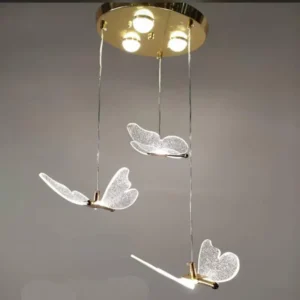 لوستر آویز مدرن طرح پروانه با بال‌های درخشان
