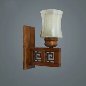 دیوارکوب چوبی هندسی حباب کرمی