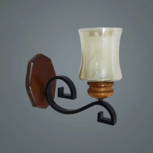 دیوارکوب چوبی فلزی حباب دار