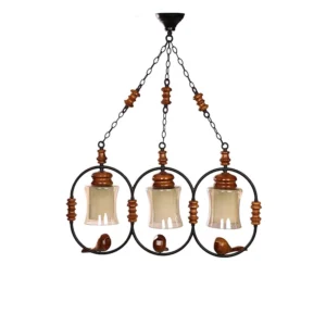 لوستر حلقه ای سه شاخه آویزی طرح پرنده