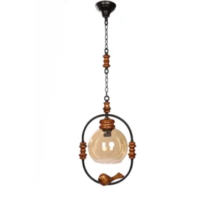 لوستر حلقه ای تک شاخه آویزی طرح پرنده