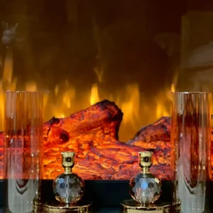 شمعدان کریستالی دودی طلایی مدرن