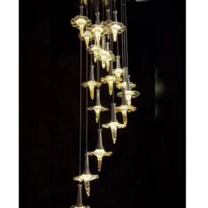 لوستر آویزی مدرن ریزشی طرح گل