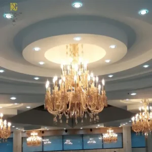 لوستر باکارات طلایی مجلل بزرگ چند طبقه