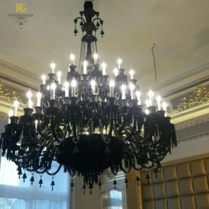 لوستر زنیت چند طبقه مشکی کلاسیک باکارات