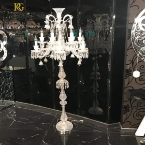 آباژور ایستاده طبقانی باکارات همراه رشته های کریستالی