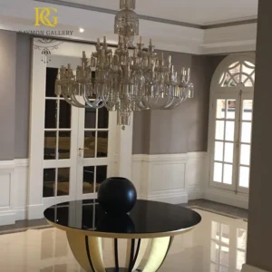 لوستر باکارات شیشه ای کرومی طبقاتی