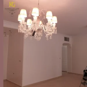 لوستر باکارات کریستالی مخروطی شفاف با شید