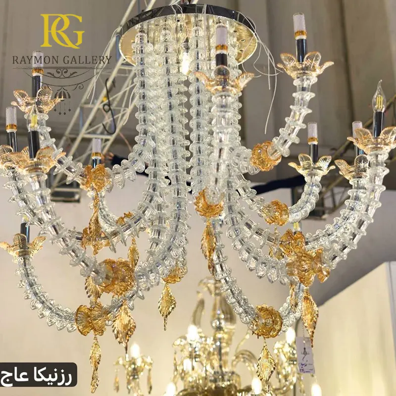 لوستر کریستالی مدرن شفاف سبک مورانو