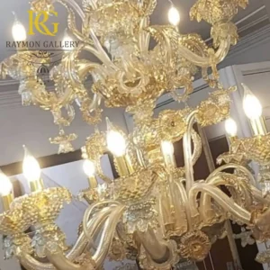 لوستر مورانو جام گل فرم طبقاتی لوکس