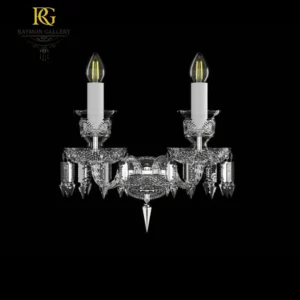 دیوارکوب مینیمال دو شاخه لوکس کریستالی