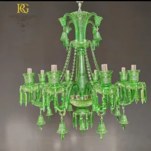 لوستر سبز کرم رنگ فرانسوی مجلل باکارات