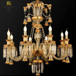 لوستر باکارات مخروطی شامپاینی با رگه های زرد