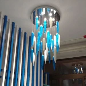 لوستر سقفی کریستالی دو رنگ 