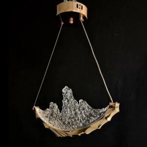 لوستر آویز مدرن نیم‌حلقه طرح کوهستان کریستالی