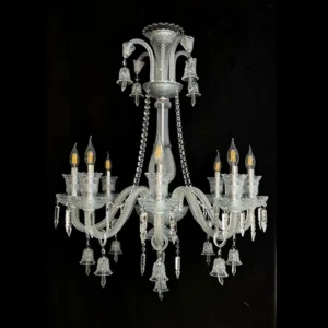 لوستر شفاف کریستالی کلاسیک زنجیر ریسه ای