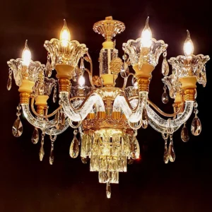 لوستر لاله ای بلوری کلاسیک اشرافی