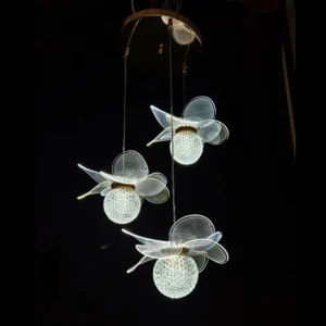 لوستر آویز مدرن سه شعله طرح شکوفه