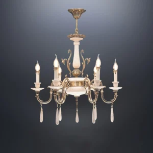 لوستر مدرن کریستالی کرمی با آویز اشکی