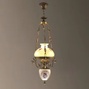 لوستر آویز کلاسیک حبابی طلایی مدل رومی