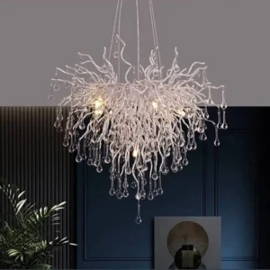 لوستر مدرن کریستالی قطره آبی