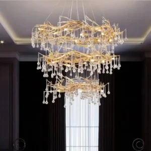 لوستر سه طبقه مدرن قطره آب