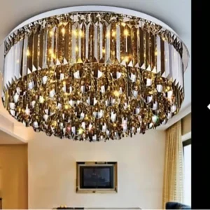 لوستر گرد سقفی کریستالی