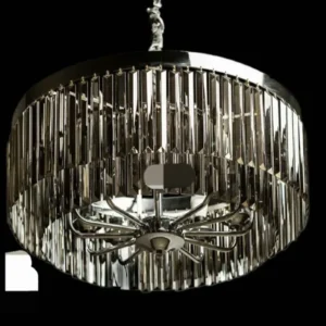 لوستر آویز کریستالی نقره‌ای مدرن