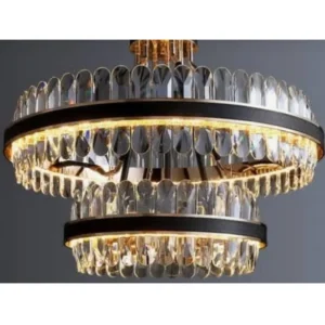 لوستر کریستالی مدرن حلقه‌ای لاکچری