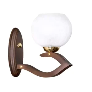 دیوارکوب چوبی با حباب شفاف